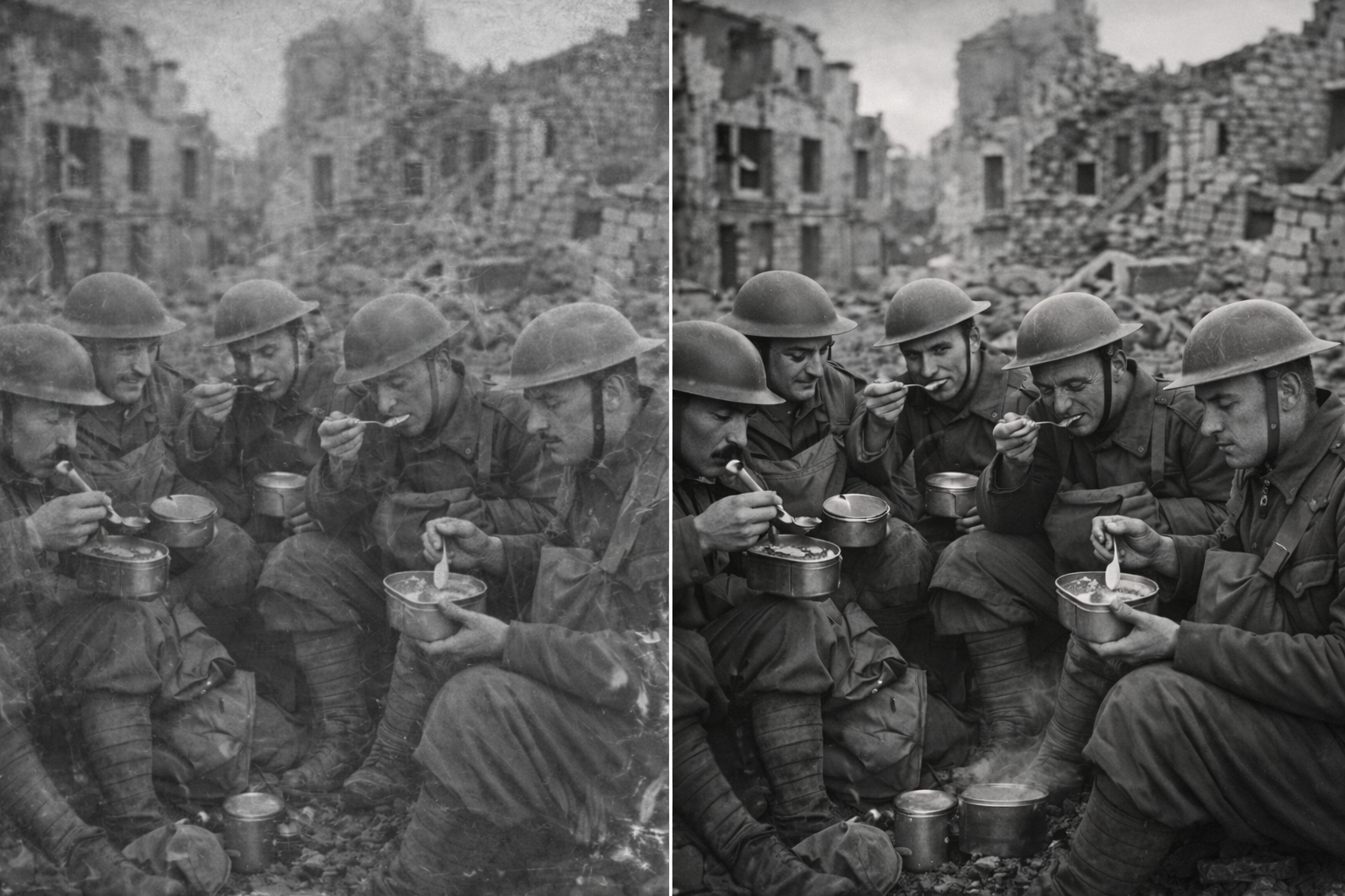 Damaged old photo of a woman before restoration